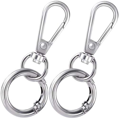 Winsyison Karabinerhaken aus Metall für Schmuck, Schlüsselbänder, Basteln, Karabinerverschluss für Camping, Wandern, Reisen, 2 Stück von Winsyison