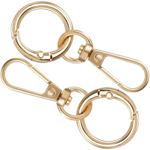 Winsyison Karabinerhaken mit Drehverschluss, Metall-Feder-Karabinerhaken für Schmuck, Schlüsselbänder, Bastelarbeiten, Karabinerverschluss für Camping, Wandern, Reisen, Gold, 2 Stück Winsyison Karabinerhaken mit Drehverschluss, Metall-Feder-Karabinerhaken für Schmuck, Schlüsselbänder, Bastelarbeiten, Karabinerverschluss für Camping, Wandern, Reisen, Gold, 2 Stück von Winsyison