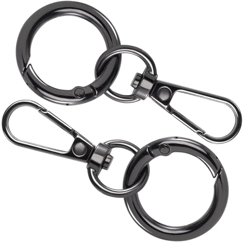 Winsyison Karabinerhaken mit Drehverschluss, Metall-Feder-Karabinerhaken für Schmuck, Schlüsselbänder, Bastelarbeiten, Karabinerverschluss für Camping, Wandern, Reisen, Schwarz, 2 Stück Winsyison Karabinerhaken mit Drehverschluss, Metall-Feder-Karabinerhaken für Schmuck, Schlüsselbänder, Bastelarbeiten, Karabinerverschluss für Camping, Wandern, Reisen, Schwarz, 2 Stück von Winsyison