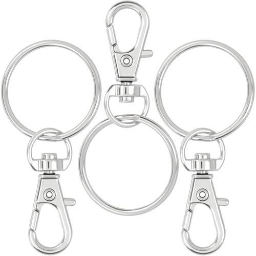 Winsyison Karabinerhaken zum Öffnen, Zinklegierung, drehbarer Karabinerverschluss für Schlüsselbänder, Feder-Karabinerhaken, Schmuckverschlüsse für Bastelarbeiten, Camping, Wandern, Reisen, 6 Stück von Winsyison