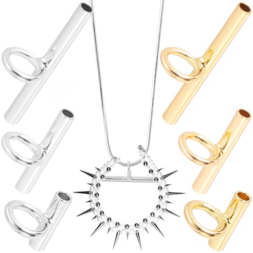 Winsyison Konverter für Brosche auf Anhänger, Messingstift auf Anhänger, 3 Größen, Pin-Halsketten-Adapter für Schmuckherstellung, Gold und Silber, 6 Stück von Winsyison