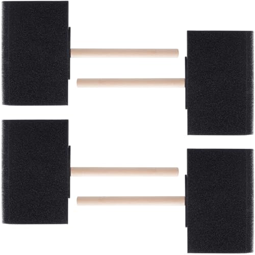 Winsyison Schaumstoff-Pinsel, 4 Stück, 10,2 cm, Schwamm-Malwerkzeug mit Holzgriff, schwarzer Schwammpinsel zum Bemalen von Flecken, DIY Handwerk Winsyison Schaumstoff-Pinsel, 4 Stück, 10,2 cm, Schwamm-Malwerkzeug mit Holzgriff, schwarzer Schwammpinsel zum Bemalen von Flecken, DIY Handwerk von Winsyison
