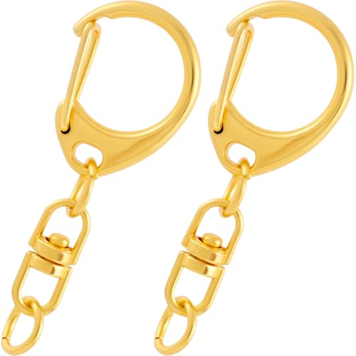 Winsyison Schlüsselring-Clips zum Öffnen, Zinklegierung, drehbarer Karabinerverschluss für Schlüsselbänder, Feder-Karabinerhaken, Schmuckverschlüsse für Bastelarbeiten, Camping, Wandern, Reisen, Gold von Winsyison