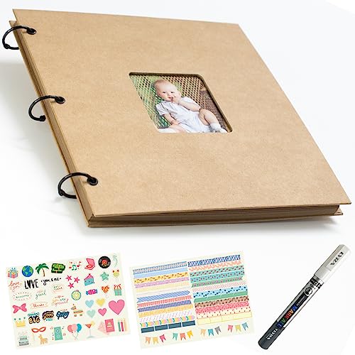 WINUND fotoalbum scrapbooking, fotoalbum einsteckalbum, fotoalbum zum selbstgestalten, baby fotoalbum, scrapbook zubehör, fotoalbum hochzeit, scrapbook papier, 60 quadratische Seiten, 26x26 cM (KRAFT) WINUND fotoalbum scrapbooking, fotoalbum einsteckalbum, fotoalbum zum selbstgestalten, baby fotoalbum, scrapbook zubehör, fotoalbum hochzeit, scrapbook papier, 60 quadratische Seiten, 26x26 cM (KRAFT) von Winund