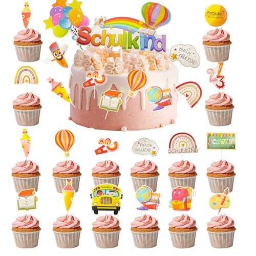 27Stk Tortendeko Einschulung Mädchen Schulkind Kuchendeko Schulanfang Tortendeko Schultüte Cupcake Topper Schuleinführung Deko Kuchen Topper Dekorationen ABC 123 Für Schulanfang Party Deko 27Stk Tortendeko Einschulung Mädchen Schulkind Kuchendeko Schulanfang Tortendeko Schultüte Cupcake Topper Schuleinführung Deko Kuchen Topper Dekorationen ABC 123 Für Schulanfang Party Deko von Winwild