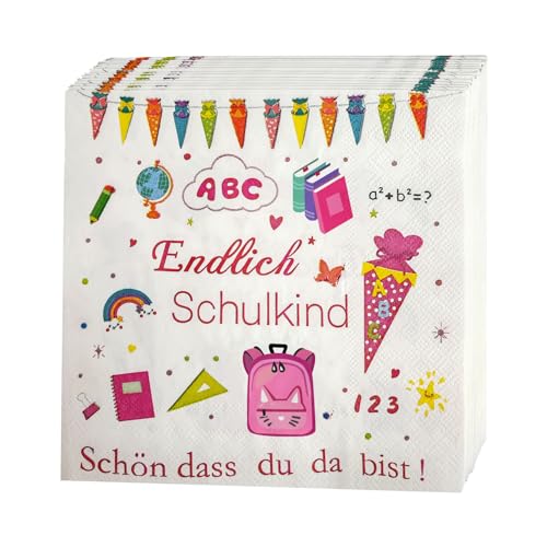 36 Stück Servietten Einschulung 3-Lagig Servietten Schön dass du da bist!' Schulkind Servietten Schulanfang Tischdeko Einschulung Mädchen Junge 33x33cm Papierservietten Schulanfang Deko 36 Stück Servietten Einschulung 3-Lagig Servietten Schön dass du da bist!' Schulkind Servietten Schulanfang Tischdeko Einschulung Mädchen Junge 33x33cm Papierservietten Schulanfang Deko von Winwild