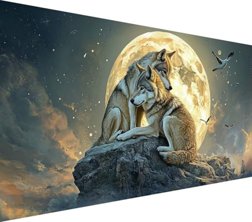 Diamond Painting Erwachsene Wolf Diamond Art Mond Diamant Painting Bilder Kinder Anfänger DIY Mosaikherstellung Stickerei Kreuzstich Bilder Bastelset für Zimmer Wanddeko Schlafzimmer 70x120cm,Model336 Diamond Painting Erwachsene Wolf Diamond Art Mond Diamant Painting Bilder Kinder Anfänger DIY Mosaikherstellung Stickerei Kreuzstich Bilder Bastelset für Zimmer Wanddeko Schlafzimmer 70x120cm,Model336 von Wionheng