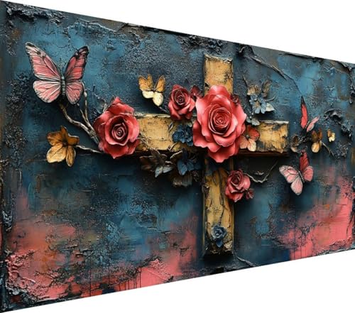 Diamond Painting Kreuzen, Blume Diamant Painting Bilder Erwachsene, 5D Runder Vollbohrer Diamond Art Erwachsene Bastelset, Stickerei Kreuzstich Bilder, Wanddeko, Weihnachtsgeschen, 80x160cm,Model314 Diamond Painting Kreuzen, Blume Diamant Painting Bilder Erwachsene, 5D Runder Vollbohrer Diamond Art Erwachsene Bastelset, Stickerei Kreuzstich Bilder, Wanddeko, Weihnachtsgeschen, 80x160cm,Model314 von Wionheng