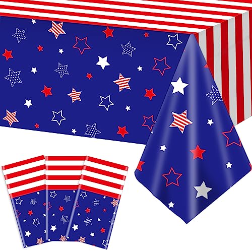 Wiooffen 3 Stück 4. Juli Tischdecke aus Kunststoff, Gedenktag, Party-Tischdecke für patriotische Themenpartys, Unabhängigkeitstag, Tischdecke, Freiheitssterne, Tischdekoration für Party, 137 x 274 cm Wiooffen 3 Stück 4. Juli Tischdecke aus Kunststoff, Gedenktag, Party-Tischdecke für patriotische Themenpartys, Unabhängigkeitstag, Tischdecke, Freiheitssterne, Tischdekoration für Party, 137 x 274 cm von Wiooffen