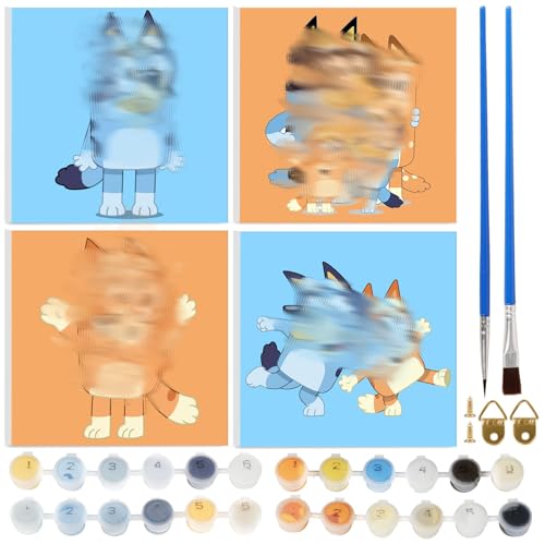 Malen Nach Zahlen, 4PCS Blue Malen Nach Zahlen Kinder, DIY Handgemalt Ölgemälde Kit mit Rahmen, Pinsel, Acrylfarbe ab Kinder Gemälde kreatives Geschenk Home Haus Deko 20 x 20 cm Malen Nach Zahlen, 4PCS Blue Malen Nach Zahlen Kinder, DIY Handgemalt Ölgemälde Kit mit Rahmen, Pinsel, Acrylfarbe ab Kinder Gemälde kreatives Geschenk Home Haus Deko 20 x 20 cm von Wirhaut