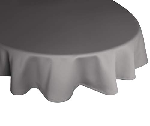 Wirth Tischdecke oval, grau, 130x190 cm von Wirth