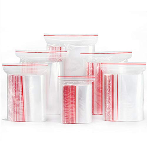 Wis-Life Multi Size wiederverwendbar Klare Plastikbeutel, Verschlossene Ablagefächer, Durable, Press Seal Bags for Kitchen Storage,Jewellery Packaging,Office Stationery Storage (h5*7cm,200pcs) von Wis-Life