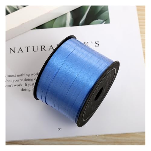Wisafory 0.5cm x 100 Yards Satinband Geschenkband Schleifenband Dekoband Ringelband Ballonschnur für Etiketten Einladungskarten Luftballons Blumenstrauß Haare Geschenkverpackung Party Blau von Wisafory