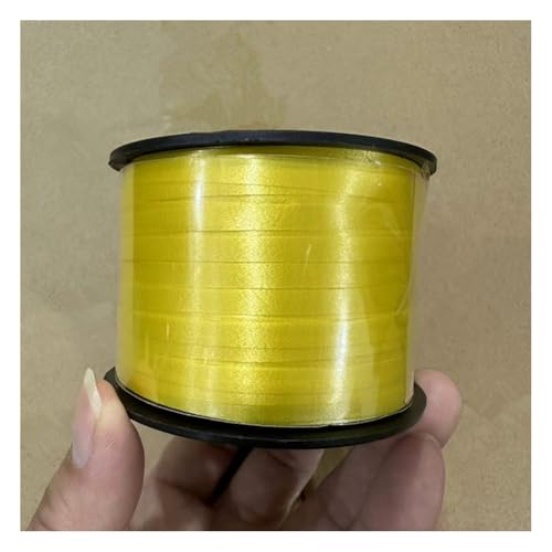 Wisafory 0.5cm x 100 Yards Satinband Geschenkband Schleifenband Dekoband Ringelband Ballonschnur für Etiketten Einladungskarten Luftballons Blumenstrauß Haare Geschenkverpackung Party Gelb von Wisafory