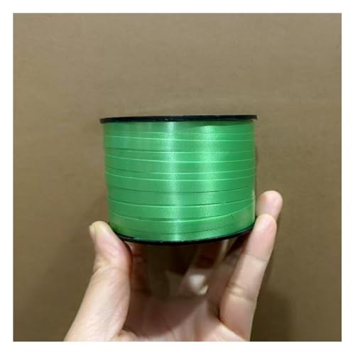 Wisafory 0.5cm x 100 Yards Satinband Geschenkband Schleifenband Dekoband Ringelband Ballonschnur für Etiketten Einladungskarten Luftballons Blumenstrauß Haare Geschenkverpackung Party Grün von Wisafory