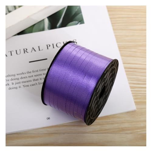 Wisafory 0.5cm x 100 Yards Satinband Geschenkband Schleifenband Dekoband Ringelband Ballonschnur für Etiketten Einladungskarten Luftballons Blumenstrauß Haare Geschenkverpackung Party Lila von Wisafory