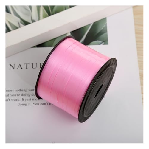 Wisafory 0.5cm x 100 Yards Satinband Geschenkband Schleifenband Dekoband Ringelband Ballonschnur für Etiketten Einladungskarten Luftballons Blumenstrauß Haare Geschenkverpackung Party Rosa von Wisafory
