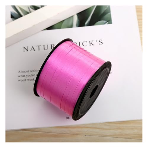 Wisafory 0.5cm x 100 Yards Satinband Geschenkband Schleifenband Dekoband Ringelband Ballonschnur für Etiketten Einladungskarten Luftballons Blumenstrauß Haare Geschenkverpackung Party Rosarot von Wisafory
