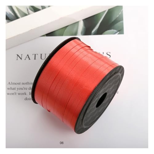 Wisafory 0.5cm x 100 Yards Satinband Geschenkband Schleifenband Dekoband Ringelband Ballonschnur für Etiketten Einladungskarten Luftballons Blumenstrauß Haare Geschenkverpackung Party Rot von Wisafory