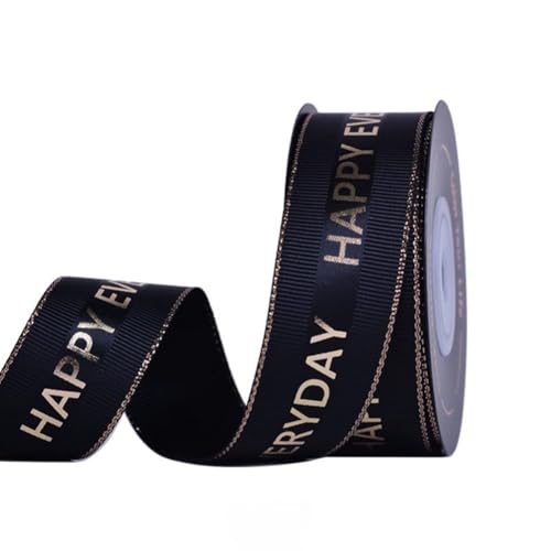 Wisafory 1 Rolle 9M Geschenkband Schwarz Gold Satinband Schleifenband Weihnachtsbänder Dekoband für Geschenkverpackungen, handgefertigt, Handwerk, Weihnachten, Party, Hochzeitsdekoration 7#2.5cm Wisafory 1 Rolle 9M Geschenkband Schwarz Gold Satinband Schleifenband Weihnachtsbänder Dekoband für Geschenkverpackungen, handgefertigt, Handwerk, Weihnachten, Party, Hochzeitsdekoration 7#2.5cm von Wisafory