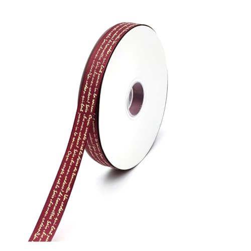 Wisafory 1 Rollen 100M Schleifenband Weihnachten Geschenkband mit Englischen Alphabets Selbstgemacht Dekoband Stoffband für Handwerk Blumenverpackung Haarschleife Hochzeitsdeko Weinrot 1,8 cm Wisafory 1 Rollen 100M Schleifenband Weihnachten Geschenkband mit Englischen Alphabets Selbstgemacht Dekoband Stoffband für Handwerk Blumenverpackung Haarschleife Hochzeitsdeko Weinrot 1,8 cm von Wisafory