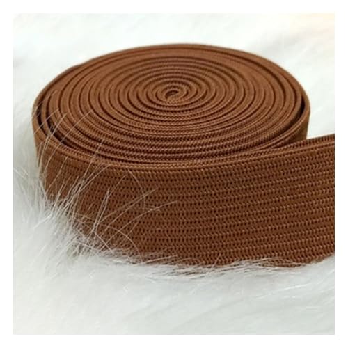 Wisafory 10 M Gummiband zum Nähen flach gewebt Elastikband Buntes Gummilitze Bekleidungsgummi Gurtband Stretch Nähzubehör für DIY-Zubehör, Gürtel, Hosen, Rocke, Rucksäcke Braun 2.5cm von Wisafory