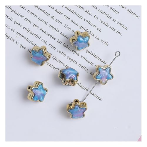Wisafory 10 Stück Acrylperlen Abstandshalter lose Perlen mit Metallischer Rand Bunte Bastelperlen für Schmuckherstellung, Armband, Halskette, Ohrringe, Bastelarbeiten Sterne Goldrand Blau Rosa Wisafory 10 Stück Acrylperlen Abstandshalter lose Perlen mit Metallischer Rand Bunte Bastelperlen für Schmuckherstellung, Armband, Halskette, Ohrringe, Bastelarbeiten Sterne Goldrand Blau Rosa von Wisafory