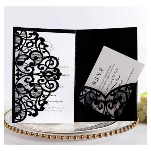 Wisafory 10 Stück Einladungskarten Hochzeit Einladung Karten mit Brautduschen Verlobungskarten Blankoeinsatz und Umschläge Hochzeitseinladungskarten Set für Hochzeit Geburtstag Schwarz 10 Stück Wisafory 10 Stück Einladungskarten Hochzeit Einladung Karten mit Brautduschen Verlobungskarten Blankoeinsatz und Umschläge Hochzeitseinladungskarten Set für Hochzeit Geburtstag Schwarz 10 Stück von Wisafory