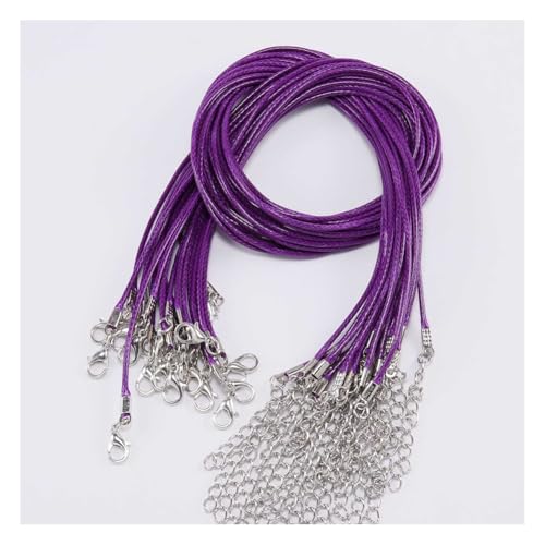 Wisafory 10 Stück Lederband Kette Gewachste Halskette Schnur mit Hummer Schließe und Verlängerungskette Kette mit Verschluss für DIY Halskette Armband Zubehör Schmuckherstellung Dunkelviolett 2mm Wisafory 10 Stück Lederband Kette Gewachste Halskette Schnur mit Hummer Schließe und Verlängerungskette Kette mit Verschluss für DIY Halskette Armband Zubehör Schmuckherstellung Dunkelviolett 2mm von Wisafory