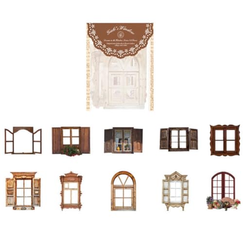 Wisafory 10 Stück Scrapbooking Aufkleber Set Tür Fenster Dekorative Sticker Collage Karte Selbstklebend Fensteraufkleber Dekopapier für DIY Handwerk Fotoalbum Journal Sammelalbum 3# Wisafory 10 Stück Scrapbooking Aufkleber Set Tür Fenster Dekorative Sticker Collage Karte Selbstklebend Fensteraufkleber Dekopapier für DIY Handwerk Fotoalbum Journal Sammelalbum 3# von Wisafory