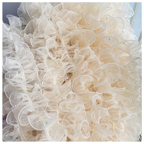 Wisafory 10 Yards 11cm Plissiertes Organzaband Rüschen Spitzenborte mit Perlen Organza Spitzenband Tüll Spitzenstoff Spitzenbordüre für Applikationen Kleidung DIY Nähen Basteln Aprikose Wisafory 10 Yards 11cm Plissiertes Organzaband Rüschen Spitzenborte mit Perlen Organza Spitzenband Tüll Spitzenstoff Spitzenbordüre für Applikationen Kleidung DIY Nähen Basteln Aprikose von Wisafory
