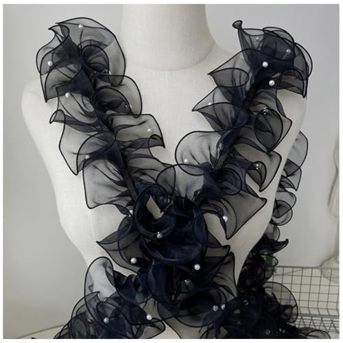 Wisafory 10 Yards 11cm Plissiertes Organzaband Rüschen Spitzenborte mit Perlen Organza Spitzenband Tüll Spitzenstoff Spitzenbordüre für Applikationen Kleidung DIY Nähen Basteln Schwarz 1# Wisafory 10 Yards 11cm Plissiertes Organzaband Rüschen Spitzenborte mit Perlen Organza Spitzenband Tüll Spitzenstoff Spitzenbordüre für Applikationen Kleidung DIY Nähen Basteln Schwarz 1# von Wisafory