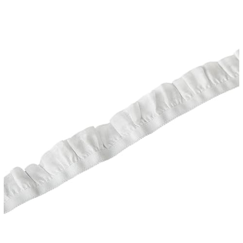 Wisafory 10 Yards Plissiertes Band Gummiband Rüschen Satinband Chiffonband Zierband Dekoband Nähband Elastisches Stoff Band für Nähen Handwerk Scrapbooking Geschenkbox 2cm Einlagig von Wisafory