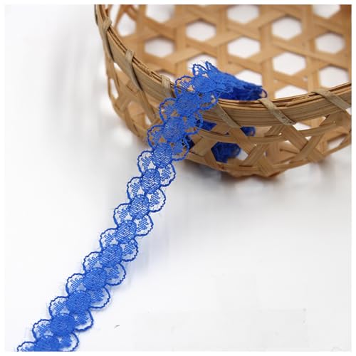 Wisafory 10 Yards Spitzenband Spitzenbesatz Dekoband Spitzenbänder Spitzenborte Spitze Stoff Band zum Basteln Spitzenband Dekoration für Kleidung Scrapbooking Geschenkbox Blau von Wisafory