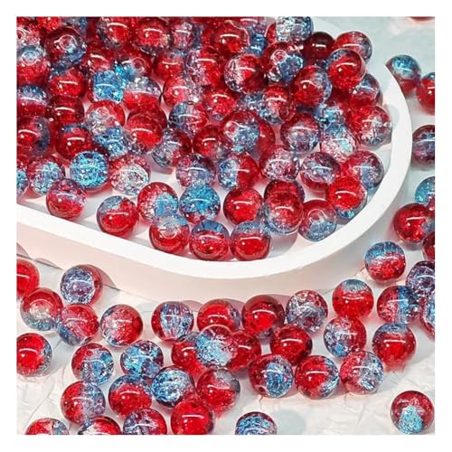 Wisafory 100 Pcs Craquelé-Glasperlen 10 mm Kristallglasperlen runde Abstandshalter Glasperlen lose Perlen für Bastelarbeiten Ohrringe Halsketten Armbänder Schmuckherstellung Blau-rot Wisafory 100 Pcs Craquelé-Glasperlen 10 mm Kristallglasperlen runde Abstandshalter Glasperlen lose Perlen für Bastelarbeiten Ohrringe Halsketten Armbänder Schmuckherstellung Blau-rot von Wisafory