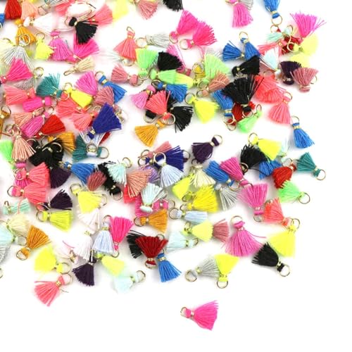 Wisafory 100 Stück Mini Quasten Anhänger Bunte Handgefertigte Baumwolle Troddel Charms Basteln Fransen Schlüsselanhänger Weich Klein Tassel Taschenanhänger für DIY Schmuckherstellung 1cm Wisafory 100 Stück Mini Quasten Anhänger Bunte Handgefertigte Baumwolle Troddel Charms Basteln Fransen Schlüsselanhänger Weich Klein Tassel Taschenanhänger für DIY Schmuckherstellung 1cm von Wisafory