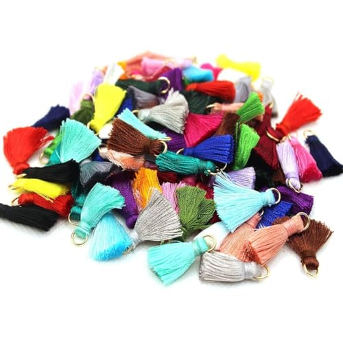 Wisafory 100 Stück Mini Quasten Anhänger Bunte Handgefertigte Baumwolle Troddel Charms Basteln Fransen Schlüsselanhänger Weich Klein Tassel Taschenanhänger für DIY Schmuckherstellung 2cm Wisafory 100 Stück Mini Quasten Anhänger Bunte Handgefertigte Baumwolle Troddel Charms Basteln Fransen Schlüsselanhänger Weich Klein Tassel Taschenanhänger für DIY Schmuckherstellung 2cm von Wisafory