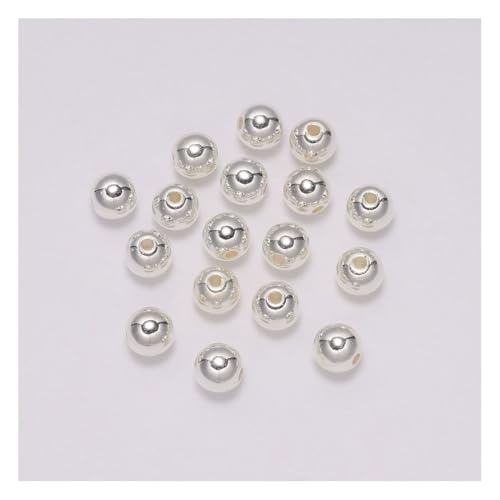 Wisafory 100 Stück Perlen zum Basteln Kunstharzperlen Glasperlen Acryl-Kunststoff-Perlen Bastelperlen Runde Kunststoffperlen mit Loch für Schmuckherstellung Halsketten Armbänder Silber 8mm von Wisafory