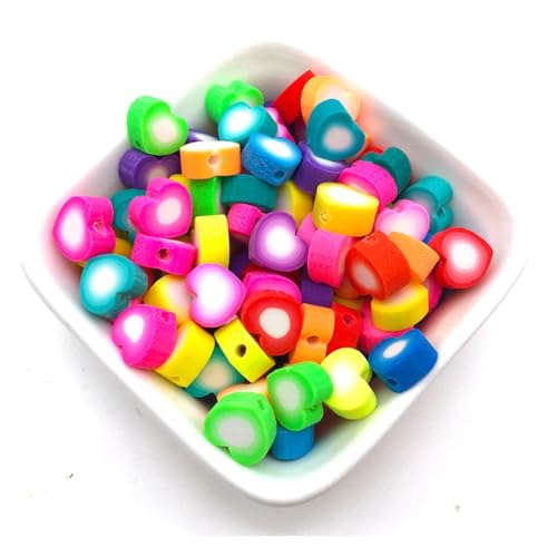Wisafory 100 Stück Polymer Clay Perlen Bunte Modelliermassen-Perlen Ton-Perlen lose Abstandshalter Handgefertigte Spacer-Perlen für DIY Handwerk Armband Schmuckherstellung Herz 3# Wisafory 100 Stück Polymer Clay Perlen Bunte Modelliermassen-Perlen Ton-Perlen lose Abstandshalter Handgefertigte Spacer-Perlen für DIY Handwerk Armband Schmuckherstellung Herz 3# von Wisafory