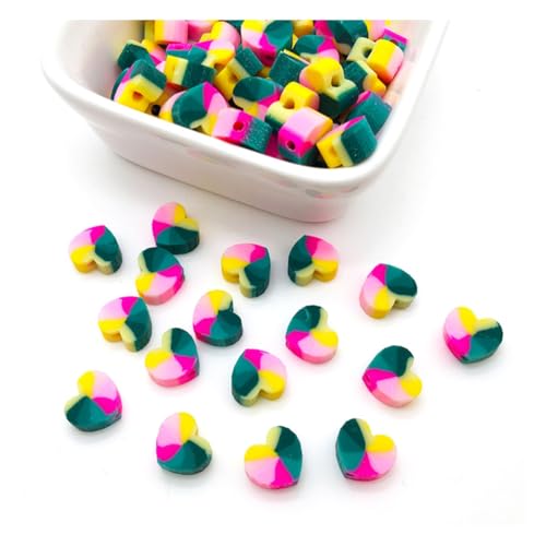 Wisafory 100 Stück Polymer Clay Perlen Bunte Modelliermassen-Perlen Ton-Perlen lose Abstandshalter Handgefertigte Spacer-Perlen für DIY Handwerk Armband Schmuckherstellung Herz Wisafory 100 Stück Polymer Clay Perlen Bunte Modelliermassen-Perlen Ton-Perlen lose Abstandshalter Handgefertigte Spacer-Perlen für DIY Handwerk Armband Schmuckherstellung Herz von Wisafory
