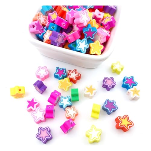Wisafory 100 Stück Polymer Clay Perlen Bunte Modelliermassen-Perlen Ton-Perlen lose Abstandshalter Handgefertigte Spacer-Perlen für DIY Handwerk Armband Schmuckherstellung Sterne Wisafory 100 Stück Polymer Clay Perlen Bunte Modelliermassen-Perlen Ton-Perlen lose Abstandshalter Handgefertigte Spacer-Perlen für DIY Handwerk Armband Schmuckherstellung Sterne von Wisafory
