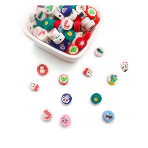 Wisafory 100 Stück Polymer Clay Perlen Bunte Modelliermassen-Perlen Ton-Perlen lose Abstandshalter Handgefertigte Spacer-Perlen für DIY Handwerk Armband Schmuckherstellung Weihnachten Wisafory 100 Stück Polymer Clay Perlen Bunte Modelliermassen-Perlen Ton-Perlen lose Abstandshalter Handgefertigte Spacer-Perlen für DIY Handwerk Armband Schmuckherstellung Weihnachten von Wisafory