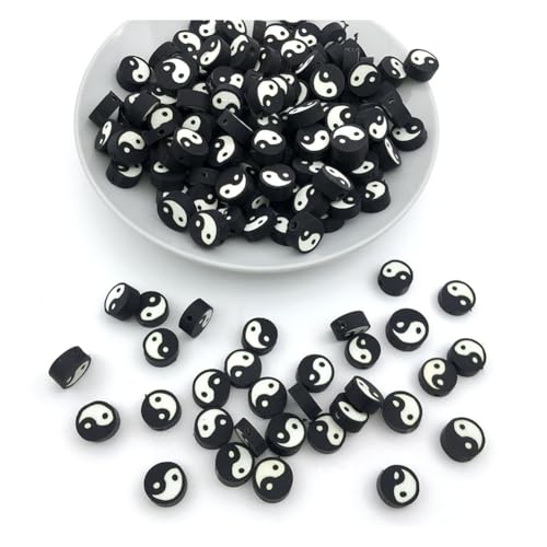 Wisafory 100 Stück Polymer Clay Perlen Bunte Modelliermassen-Perlen Ton-Perlen lose Abstandshalter Handgefertigte Spacer-Perlen für DIY Handwerk Armband Schmuckherstellung schwarz-weiße Klatscher Wisafory 100 Stück Polymer Clay Perlen Bunte Modelliermassen-Perlen Ton-Perlen lose Abstandshalter Handgefertigte Spacer-Perlen für DIY Handwerk Armband Schmuckherstellung schwarz-weiße Klatscher von Wisafory