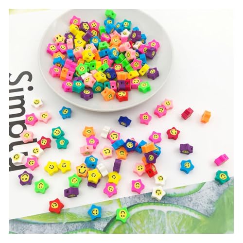 Wisafory 100 Stück Polymer Clay Perlen Bunte Modelliermassen-Perlen Ton-Perlen lose Abstandshalter Handgefertigte Spacer-Perlen für DIY Handwerk Armband Schmuckherstellung sieben Sterne Wisafory 100 Stück Polymer Clay Perlen Bunte Modelliermassen-Perlen Ton-Perlen lose Abstandshalter Handgefertigte Spacer-Perlen für DIY Handwerk Armband Schmuckherstellung sieben Sterne von Wisafory