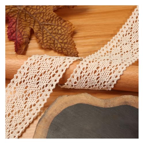 Wisafory 10m Vintage Spitzenband Baumwolle Spitzenborten Dekoband Spitzenbordüre Zierband Spitzenstoff Geschenkband für DIY Nähen Handwerk Hochzeit Deko Tagebuch Scrapbooking Geschenkbox 16#=4.5cm von Wisafory