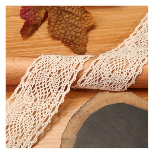 Wisafory 10m Vintage Spitzenband Baumwolle Spitzenborten Dekoband Spitzenbordüre Zierband Spitzenstoff Geschenkband für DIY Nähen Handwerk Hochzeit Deko Tagebuch Scrapbooking Geschenkbox 17#=4.5cm von Wisafory