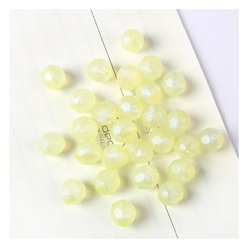 Wisafory 120 Stück 10 mm Acrylperlen durchscheinend Kaugummi-Perlen facettiert lose Abstandshalter rund Rondelle für selbstgemachte Armband Halskette Ohrring DIY Schmuckherstellung 8# von Wisafory