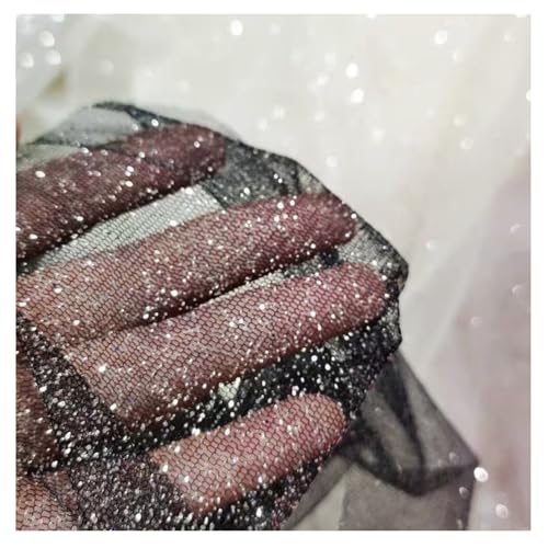 Wisafory 150cm x 2M Tüllstoff Glitzer Tüll Dekostoff Tüllband mit Glitzerpulver Netzstoff Meterware Tüll Rolle Tüllnetz Sparkly Stoff Dekoband für DIY Nähen Tutu Rock Hochzeitsdeko Schwarz Wisafory 150cm x 2M Tüllstoff Glitzer Tüll Dekostoff Tüllband mit Glitzerpulver Netzstoff Meterware Tüll Rolle Tüllnetz Sparkly Stoff Dekoband für DIY Nähen Tutu Rock Hochzeitsdeko Schwarz von Wisafory