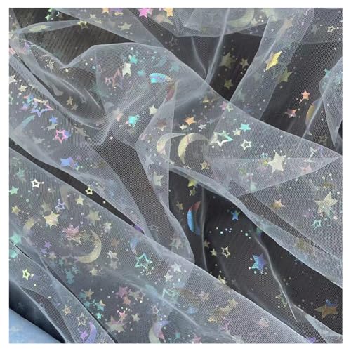 Wisafory 2 Meter Glitzer Tüllstoff Stern Mond Pailletten Tüll Dekostoff Tüllband Meterware Netzstoff Glitzertüllstoff Tüllrollen für DIY Nähen Tutu Röcke Hochzeit Party Deko 150cm Weiß Wisafory 2 Meter Glitzer Tüllstoff Stern Mond Pailletten Tüll Dekostoff Tüllband Meterware Netzstoff Glitzertüllstoff Tüllrollen für DIY Nähen Tutu Röcke Hochzeit Party Deko 150cm Weiß von Wisafory