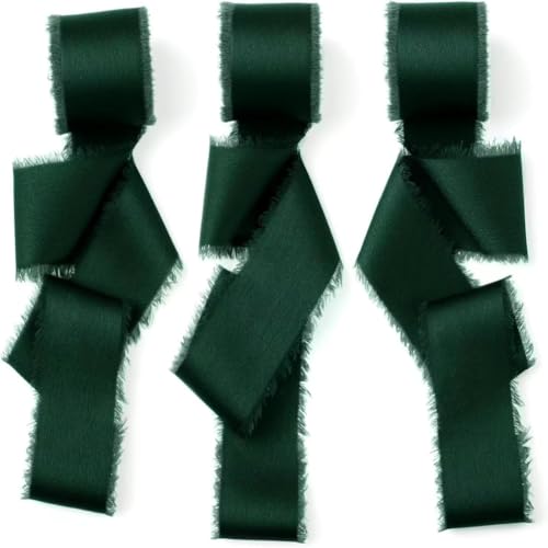 Wisafory 2 Rollen Geschenkband 4 cm x 4.5 M Schleifenband Satinband Chiffonband Seidenband mit Fransen Handgefertigt Stoffband für Hochzeitseinladungen, Brautsträuße, Geschenkverpackungen Grün Wisafory 2 Rollen Geschenkband 4 cm x 4.5 M Schleifenband Satinband Chiffonband Seidenband mit Fransen Handgefertigt Stoffband für Hochzeitseinladungen, Brautsträuße, Geschenkverpackungen Grün von Wisafory